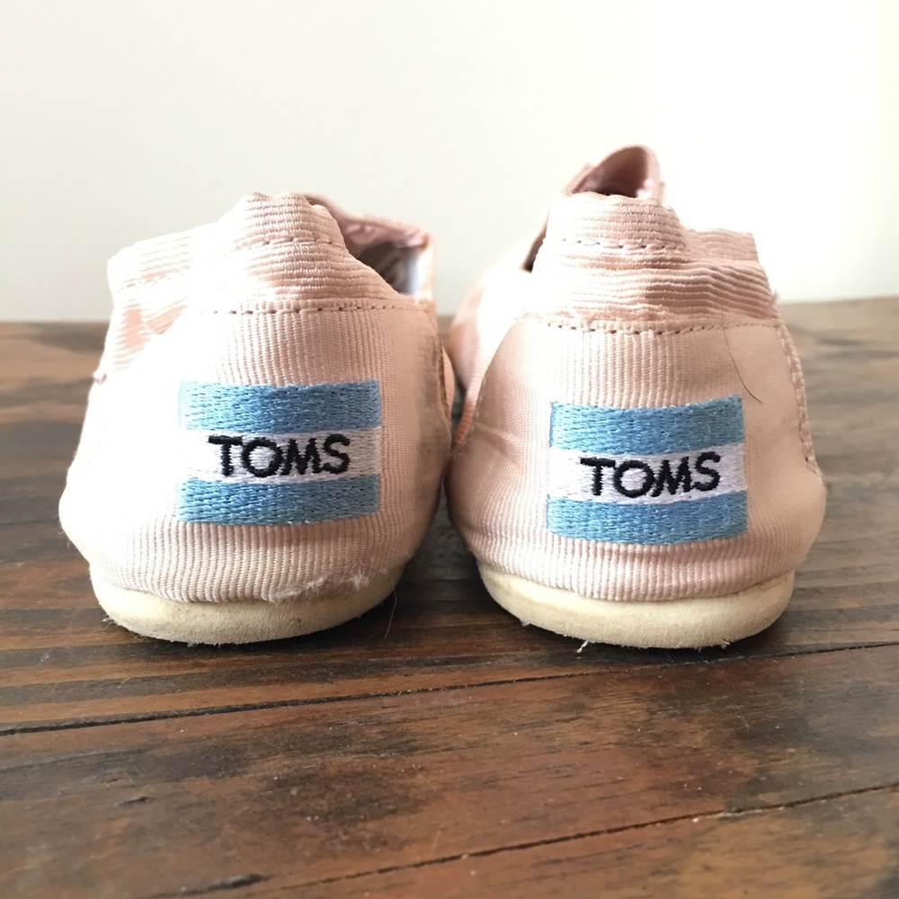 Tom's Pink/Blush Wedding Flats | Classic Slip-On